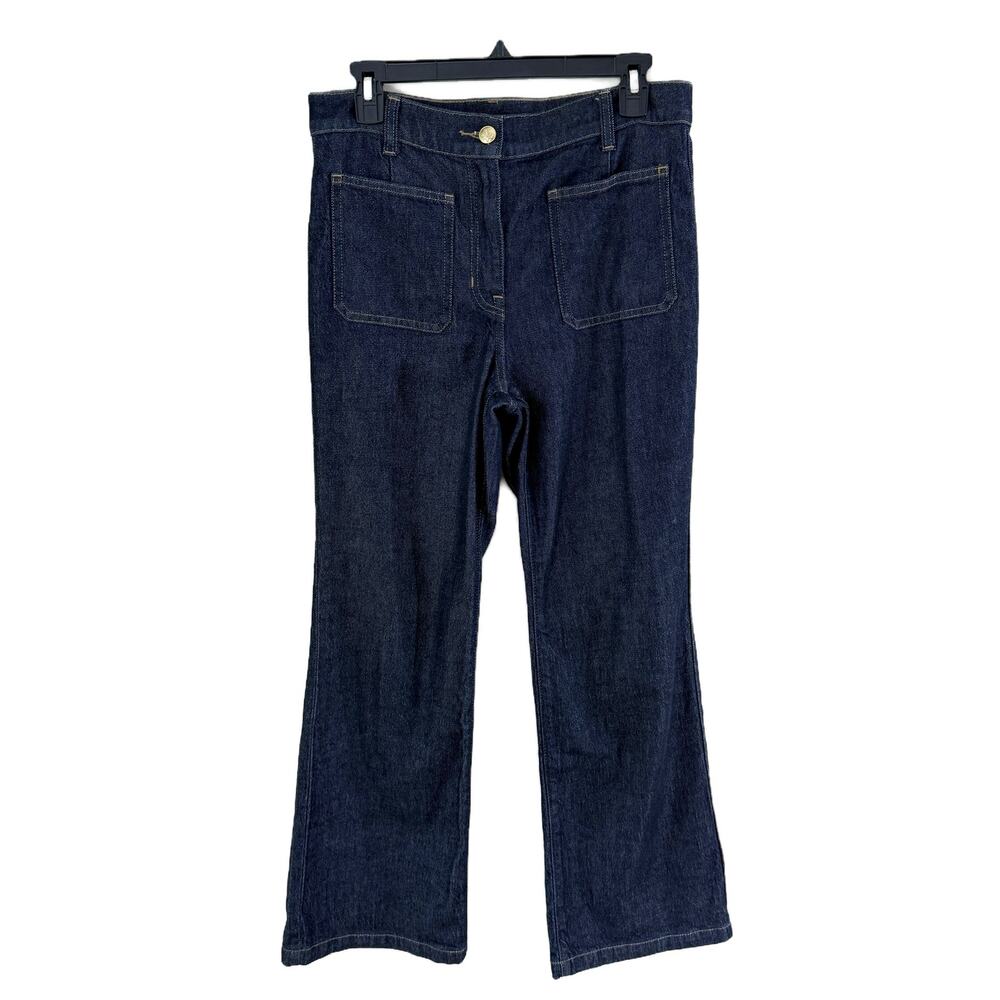 J. Crew Blue Dark Wash High Rise Kickout Jean Women's Size 27 Sailor Pockets
